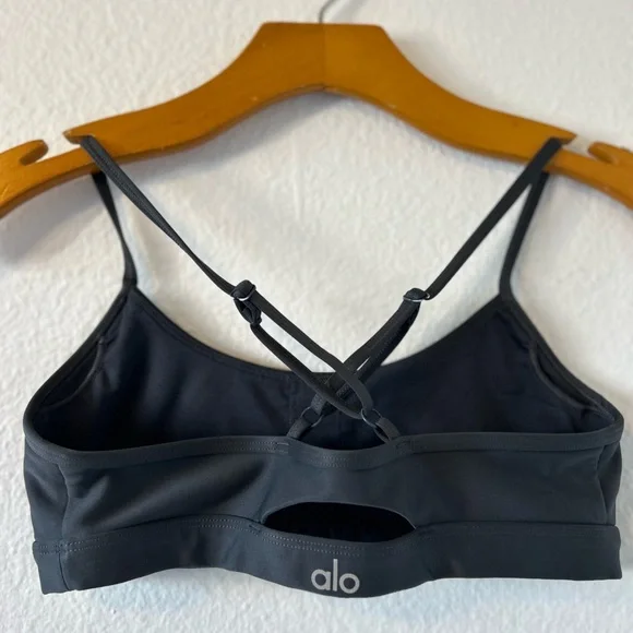 ALO Yoga Gray Strappy Back Top - Picture 6 of 7